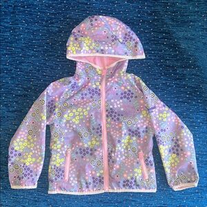 Hawke and Co. reversible purple floral and Light Pink Kids Raincoat